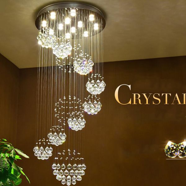 Long Crystal Chandelier Lighting Lustres Lampadari Modern Stage hallway light(WH-NC-24)