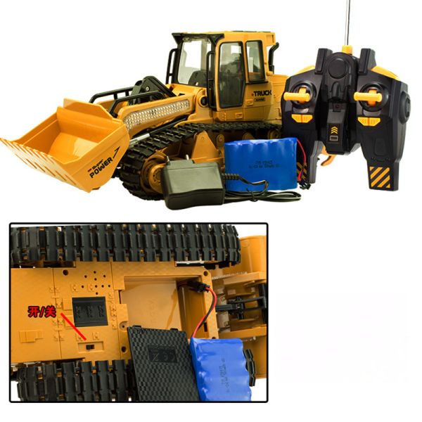 Indoor-Outdoor Remote Controlled Bulldozer 5 Channels Sound and Light Simulation