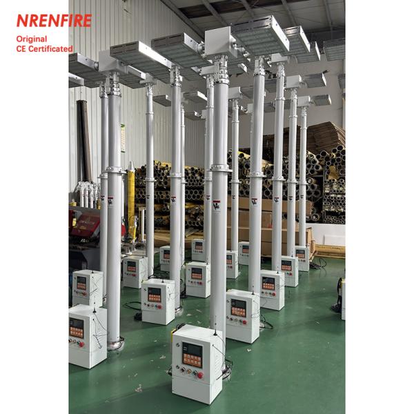 6m fire tender mounted pneumatic telescopic light mast tower for fire truck-pan tilt unit-remote control