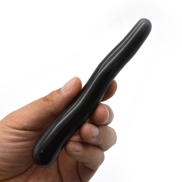 Carved Technique 250mm Crystal Glass Dildo Massage Wand for Women Yoni Wand Stick Feng Shui Style Customized Logo