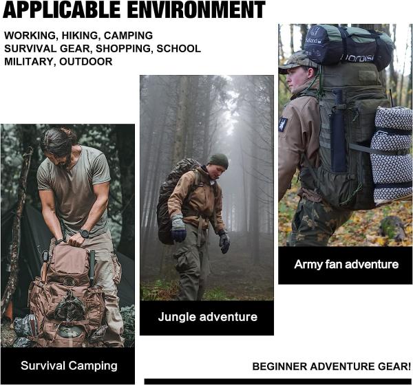 Hiking Camping Backpack 40L, Lightweight Rucksack Men Women Outdoor Sport Trekking Traveling Daypack