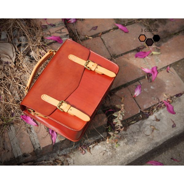 LH-62-3 Handmade Handbags Vintage Briefcase Genuine Leather Ladies Bags