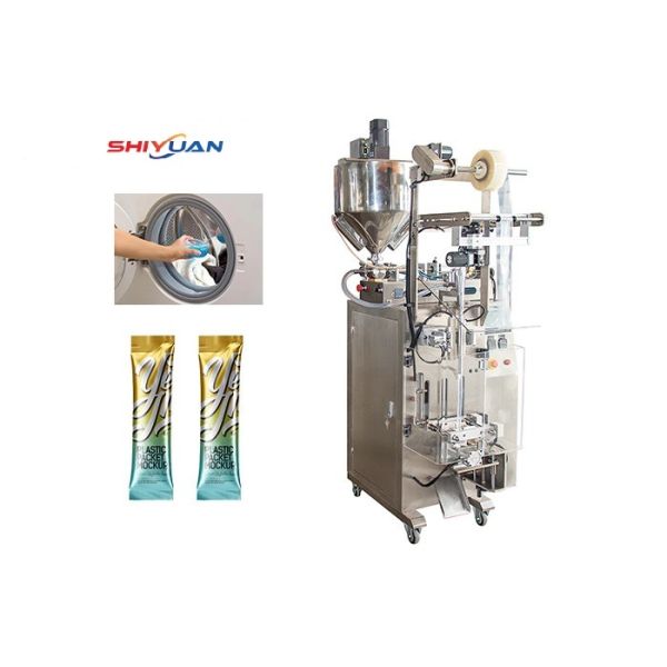 Vertical Liquid Paste Sachet Filling Packing Machine Three Side Back Seal
