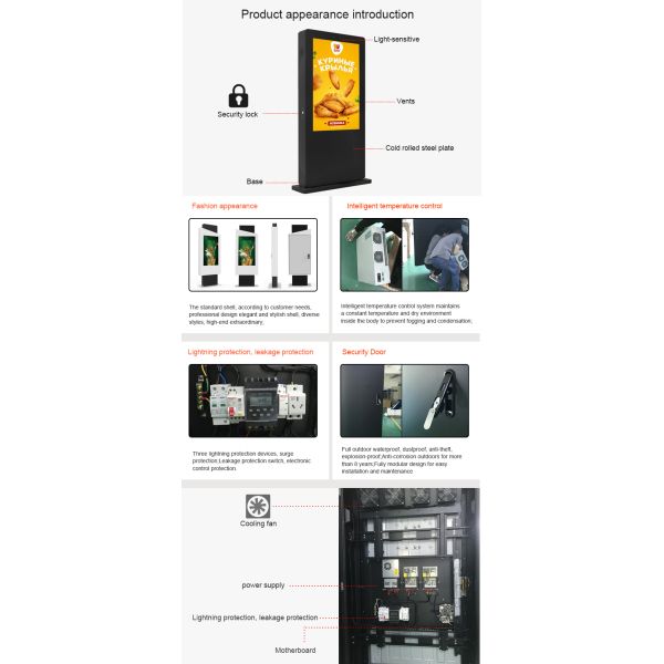 Синьяге цифров дисплея на открытом воздухе рекламы водоустойчивый на открытом воздухе панель 46 дюймов стеклянная с системой андроида