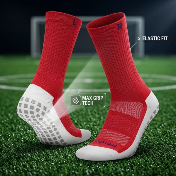 Custom Non Slip Men'S Soccer Socks Breathable Comfort Sports Training Grip Socks
