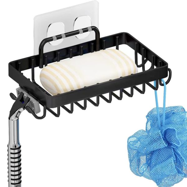 Wall Mounted Draining Soap Razor Saver Shower Wall Soap Dish Holder for Bathroom Tile