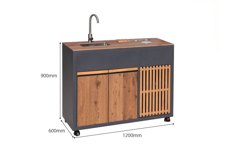 Commercial Modular Outdoor Kitchen Sink Unit 304 Stainless Steel Sink & HPL Countertop
