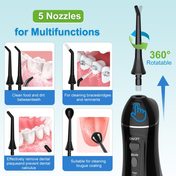 OEM/ODM en gros Power électrique imperméable à l'eau Rechargeable Dental Jet Coupe de café professionnel Nettoyage des dents