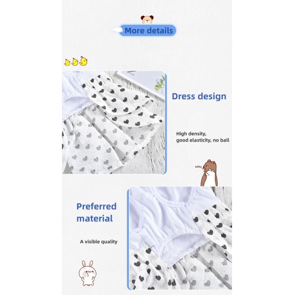 Dog Love Maid Dress Small Dog Pet Vest Pet Princess Peng Peng Skirt