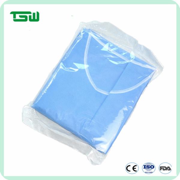 AAMI Level 3 60gsm SMMS EO Sterile Surgical Gowns With 4 Waist Belts