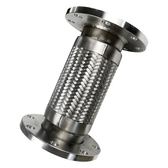 High Temperature SS304 Flange Flexible Braided Hose PTFE Lined With Strong Acid And Alkaline Resistant Pipe Fittings