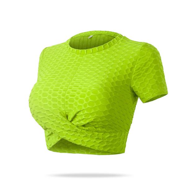 Parte superior curto colhida 260g da colheita do exercício da luva da camisa do T das mulheres de BSCI