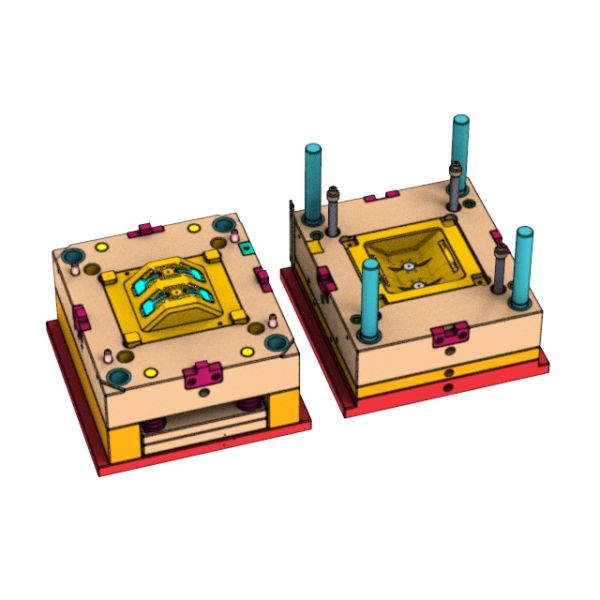 Кронштейн закрытой ременной вилки МЯТЛИКА прозрачный бортовой (1*2)/холодная прессформа No.22728 /Three-plates бегуна