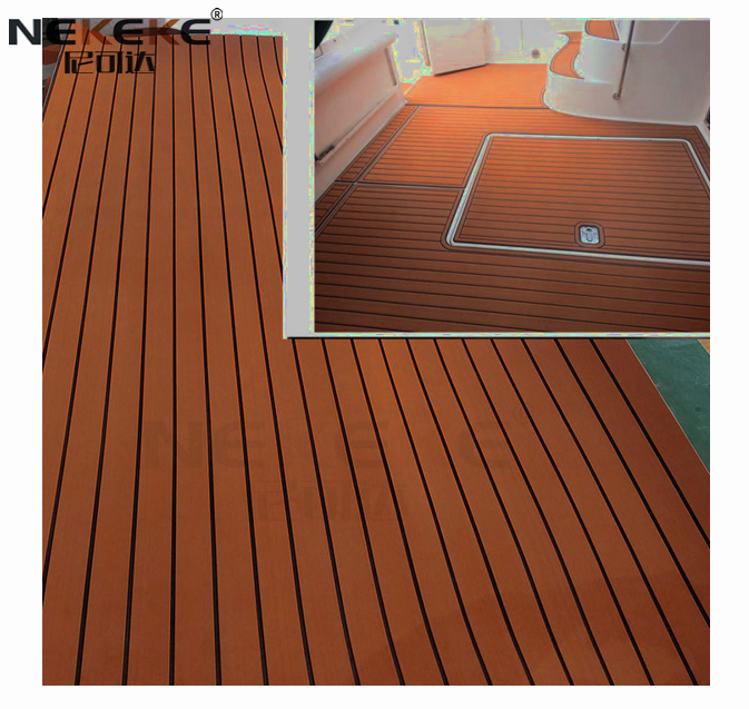 Self Adhesive EVA Deck Sheet Dark Brown Black Straight Stripe