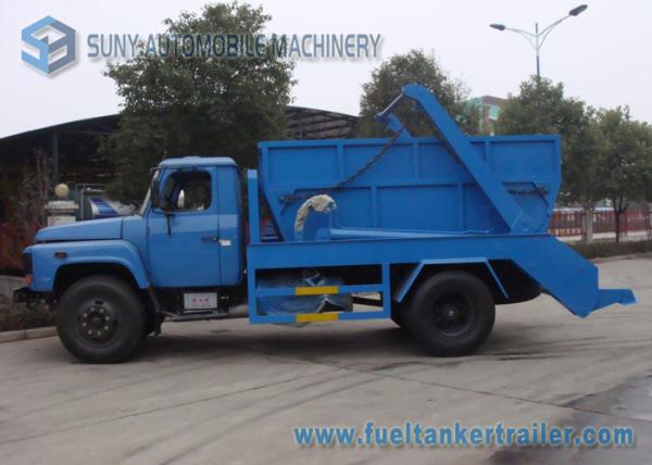 Long Cab 6 Ton Swing Off Garbage Trucks With LHD Steering Wheel