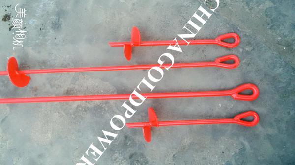 Red Painted Metal Earth Screw Ground Anchors For Retaining Walls