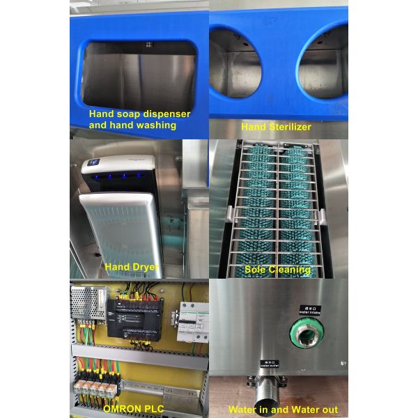 Станция гигиены, чистка ботинка СС304 единственная/шайба руки/обеззараживание руки для фабрики еды