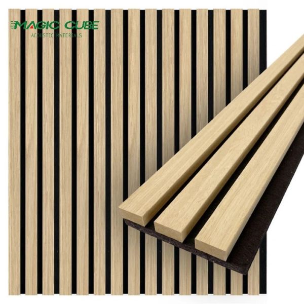 Houses Easy Cleaning Wooden Acoustic Wall Panels 3m With Black Pet Panel
