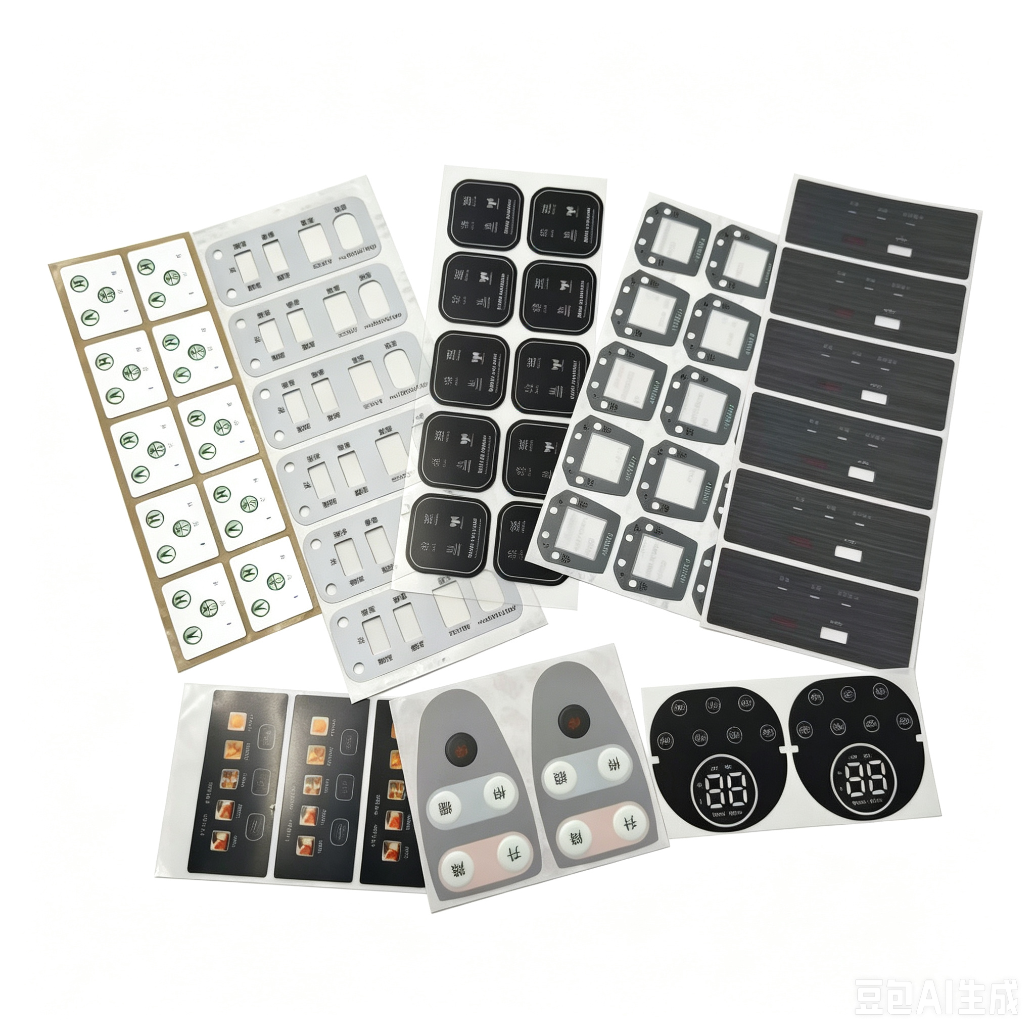 Customized PC Control Panel Sticker UV Printed With Adhesive Back For Beauty Instrument