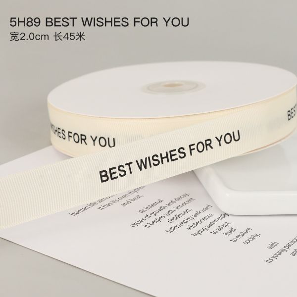 Белая ленточка с крупным зерном 20 мм Печатная хлопчатобумажная ленточка OEM Экологически чистые