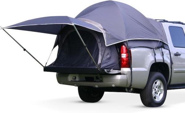 72''Inch Grey Pickup Camping Tent 4-Season 2-Person Fiberglass Pole Waterproof Coated Polyester With Mesh Windows