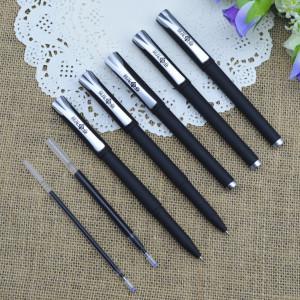 Gel pen,Promotional gel-ink pen with cap, Black rubber gel-ink pen