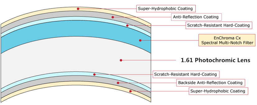 Eye Protection  Photochromic Lenses HMC Coating 1.61 Photo Grey / Brown