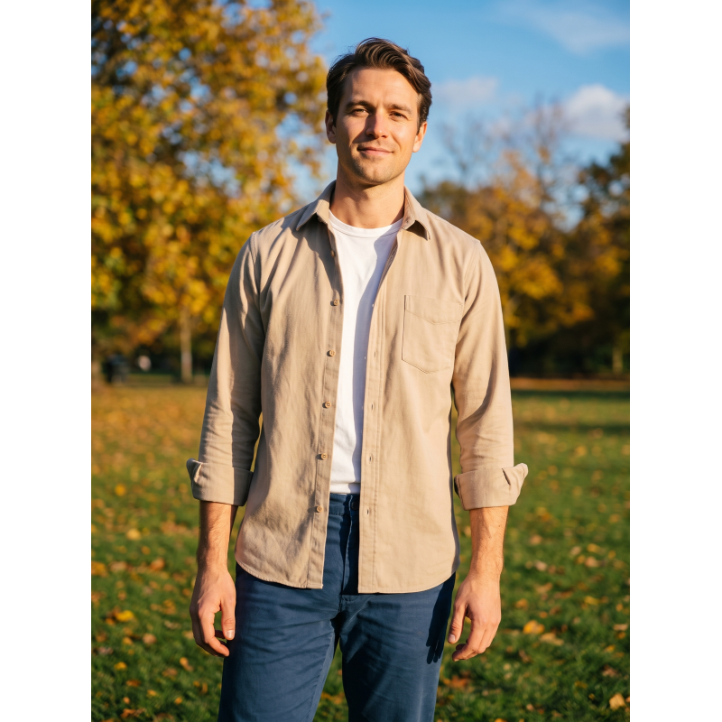 TR Heavyweight Light Khaki Moisture-Wicking Crisp Drape Year-Round Twill Weave