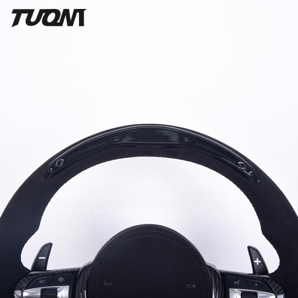 Black Alcantara Genuine BMW Carbon Fiber Steering Wheel With LED Lights