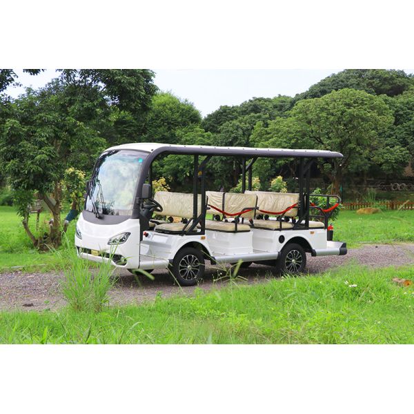 8+3 Passenger Electric Sightseeing Shuttle Bus With 7.5KW Lithium Battery For Amusement Areas