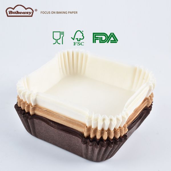 Food Grade Greaseproof Square Loaf Tin Liner Disposable Muffin Cake Paper Liners