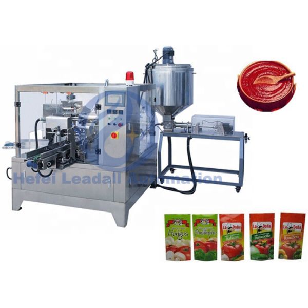 Ketchup / Tomato Paste Rotary Premade Pouch Packing Machine 1500G With Single