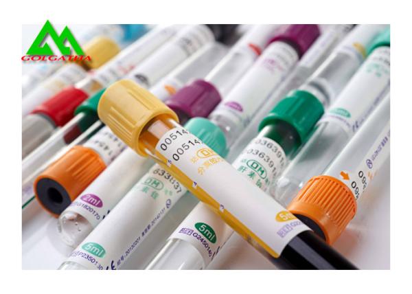 Single Use Medical And Lab Supplies Vacuum Blood Collection Tube Glass / PET Material