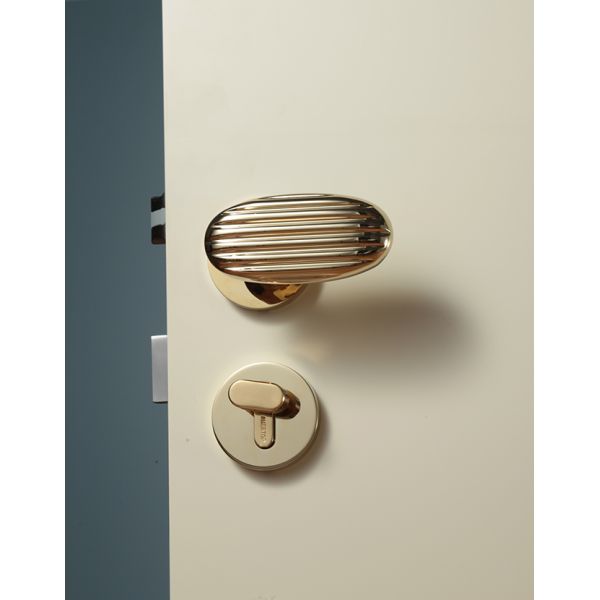 PVD Black Grey Plated Brass Bathroom Lever Lock Door Handle 94mm 62mm