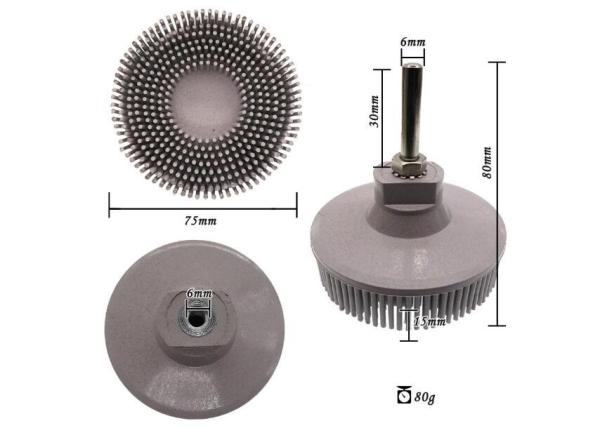 3m Tapered Bristle Disc Radial Bristle Brush Disc 75mm with Shank