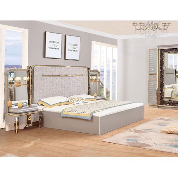 Кожаная отраженная мебель спальни классики европейская установила опционный