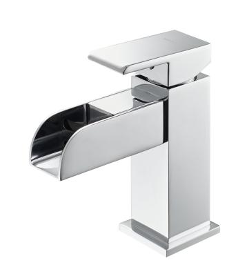 Torneira de lavatório cascata com luz LED Fornecimento de água quente e fria