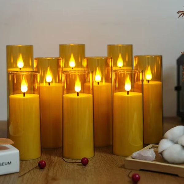 Remote Control LED Pillar Candle with Flickering Flame Effect and Timer Function for Home Decor