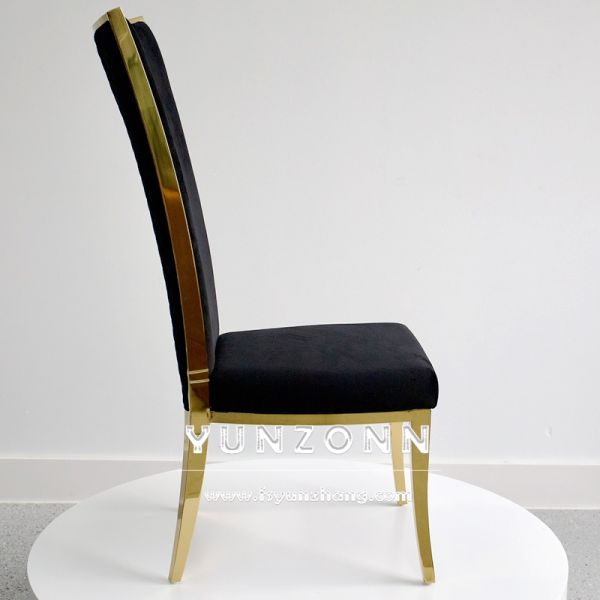 Newest High Quality Gold Stainless Steel Restaurant Chair Velvet Dining Chair for Hotel Restaurant Home