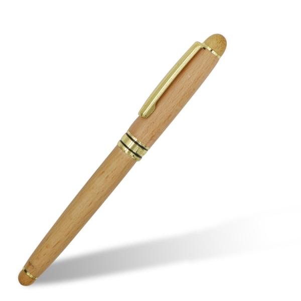Eco Friendly Beech Wood Fountain Pen Brass Accessories For Business Gifts Friends