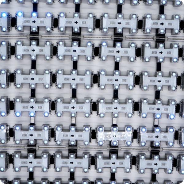Intelligent Panoramic 3D Radar Sensing LED Building Glass Curtain Wall Grid Screen for Interactive Running Other Media
