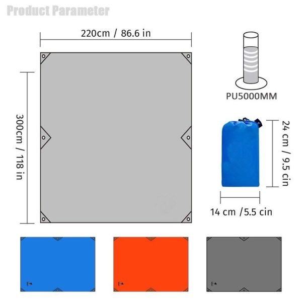 Foldable 1.32lbs 300x220cm Camping Ground Sheet