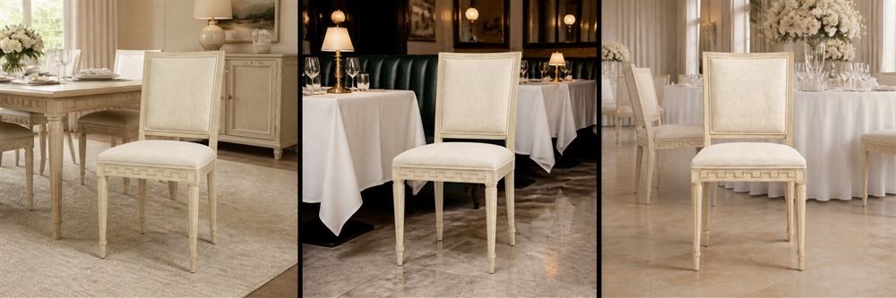 Classic Carved Solid Wood Upholstered Dining Chair-French Style CYC-076