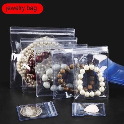 Bolsas de jóias pequenas com logotipo personalizado Bolsas de brincos de plástico espessas e transparentes