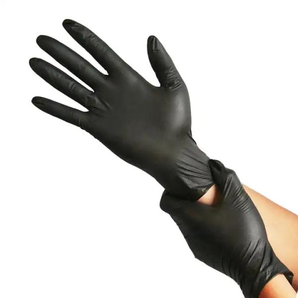 Powder Free Disposable 100pcs Vinyl Gloves Black Pvc Glovees Protective For Examination Food