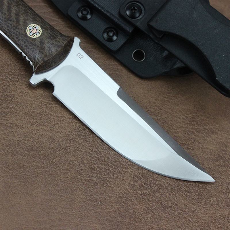 GT0158 Supports Batch Customized Logos Fixed Blade Knife for Full Tang Camping Knife with D2 Knife Tunafire