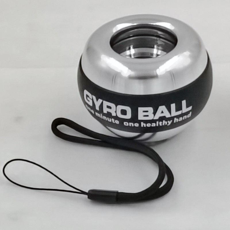Portable Metal Autostart Wrist Gyro Ball LED Lighting Speed Meter Enhances Arm Fitness Wrist Strength Silver/Black CE Certified