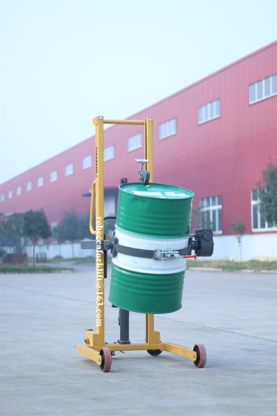 Compact Structure Drum Lifter Trolley With Hooper 350KG 1.46M Lifting Height