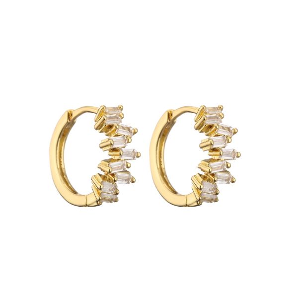 Серьги моды страза женщин ювелирных изделий золота обруча 24K классические