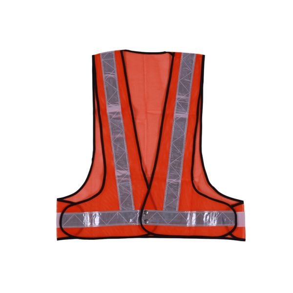 Fluorescent Hi Vis Safety Vest With PVC Tape And 100% Polyester Mesh Fabric